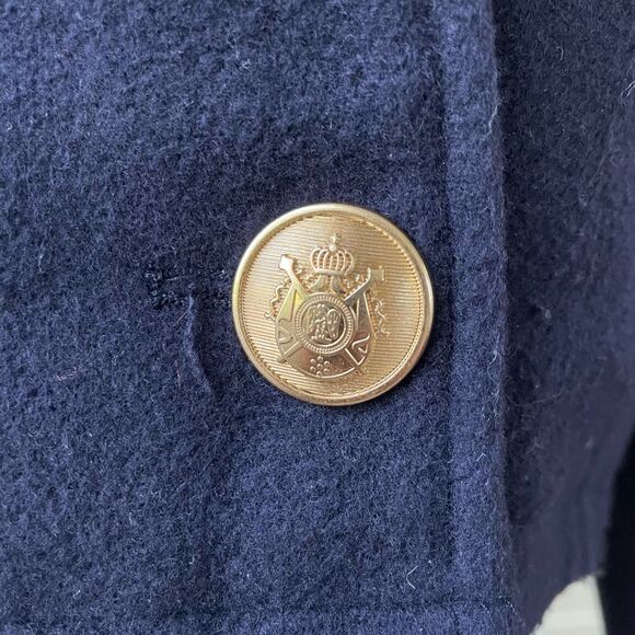 NWT 7 For All Mankind 7FAM Navy Blue Cropped Pea Coat Military XS. FLAWED - Picture 3 of 12